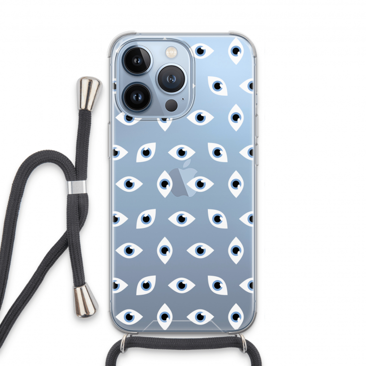 Eyes pattern: iPhone 13 Pro Transparant Hoesje met koord