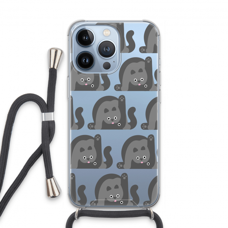 Cats: iPhone 13 Pro Transparant Hoesje met koord