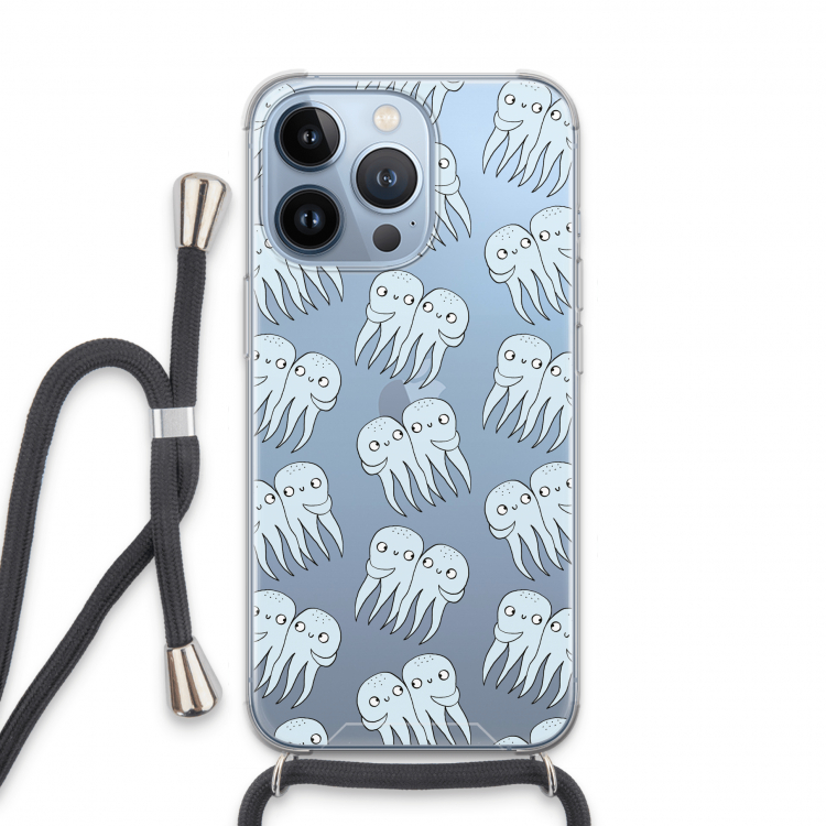 Octopussen: iPhone 13 Pro Transparant Hoesje met koord
