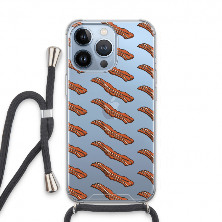 Bacon to my eggs #2: iPhone 13 Pro Transparant Hoesje met koord
