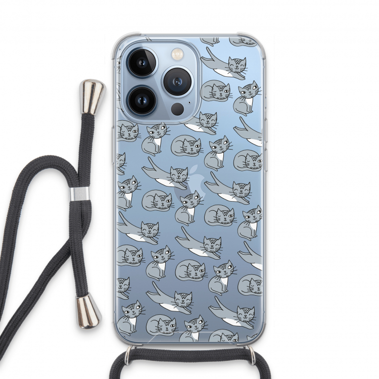 Poezen: iPhone 13 Pro Transparant Hoesje met koord