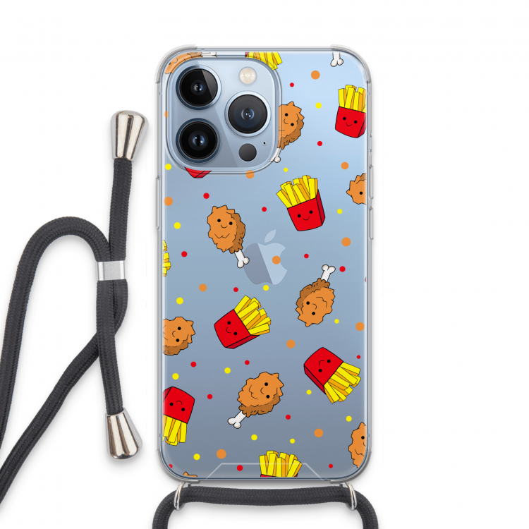 Chicken 'n Fries: iPhone 13 Pro Transparant Hoesje met koord