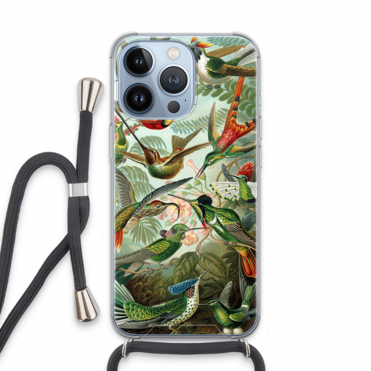 Haeckel Trochilidae: iPhone 13 Pro Transparant Hoesje met koord