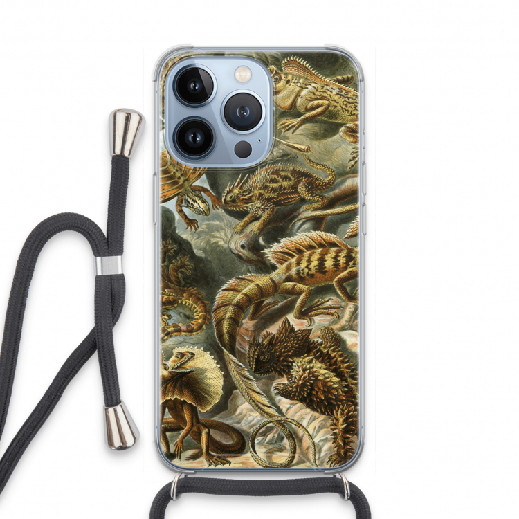 Haeckel Lacertilia: iPhone 13 Pro Transparant Hoesje met koord