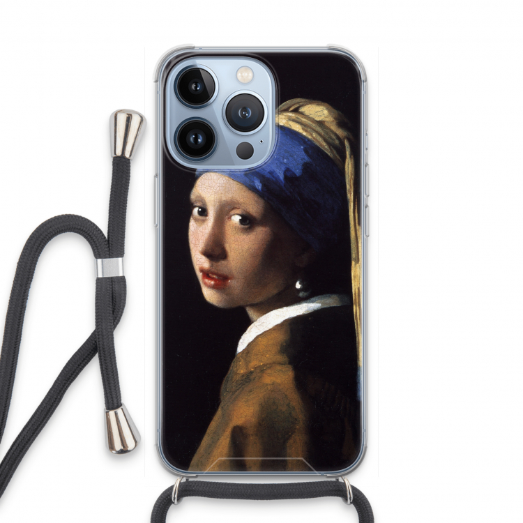 The Pearl Earring: iPhone 13 Pro Transparant Hoesje met koord