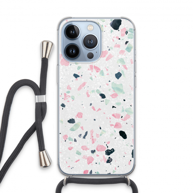 Terrazzo N°3: iPhone 13 Pro Transparant Hoesje met koord