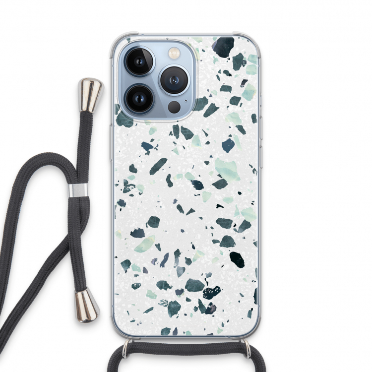 Terrazzo N°2: iPhone 13 Pro Transparant Hoesje met koord