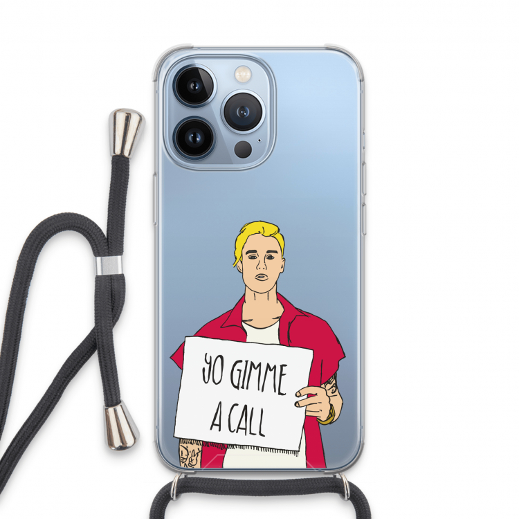 Gimme a call: iPhone 13 Pro Transparant Hoesje met koord