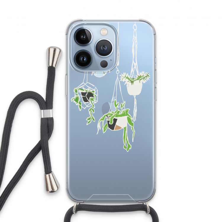 Hang In There: iPhone 13 Pro Transparant Hoesje met koord