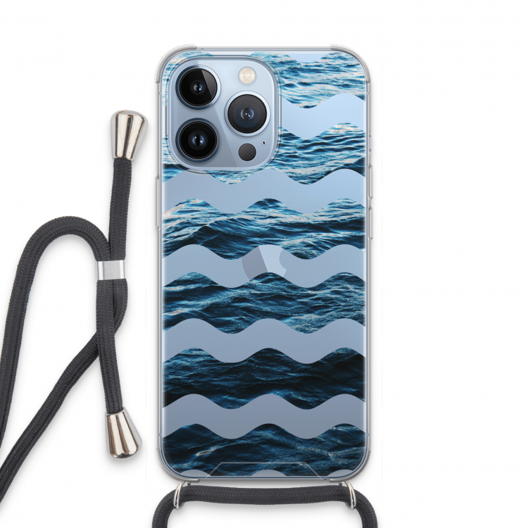 Oceaan: iPhone 13 Pro Transparant Hoesje met koord