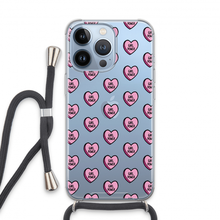 GIRL POWER: iPhone 13 Pro Transparant Hoesje met koord