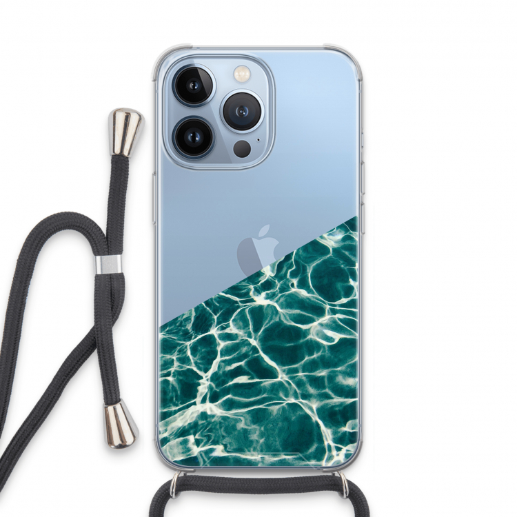 Weerkaatsing water: iPhone 13 Pro Transparant Hoesje met koord