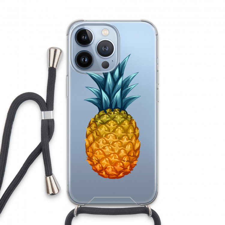Grote ananas: iPhone 13 Pro Transparant Hoesje met koord