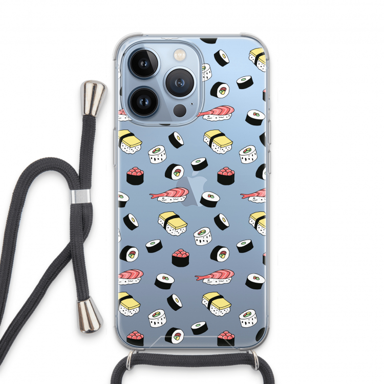 Sushi time: iPhone 13 Pro Transparant Hoesje met koord