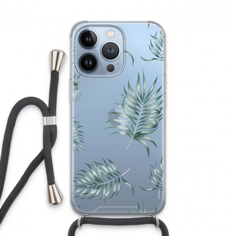Simple leaves: iPhone 13 Pro Transparant Hoesje met koord