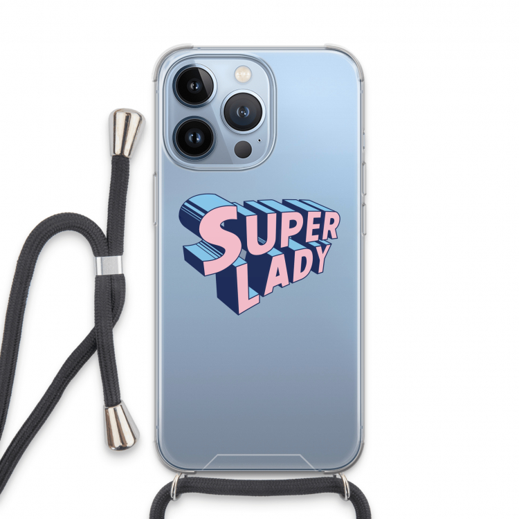 Superlady: iPhone 13 Pro Transparant Hoesje met koord