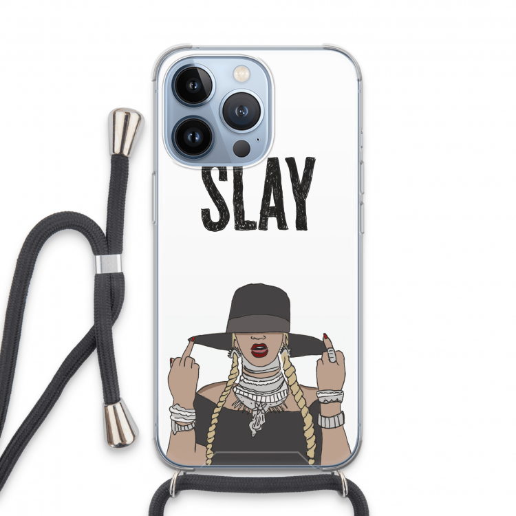 Slay All Day: iPhone 13 Pro Transparant Hoesje met koord