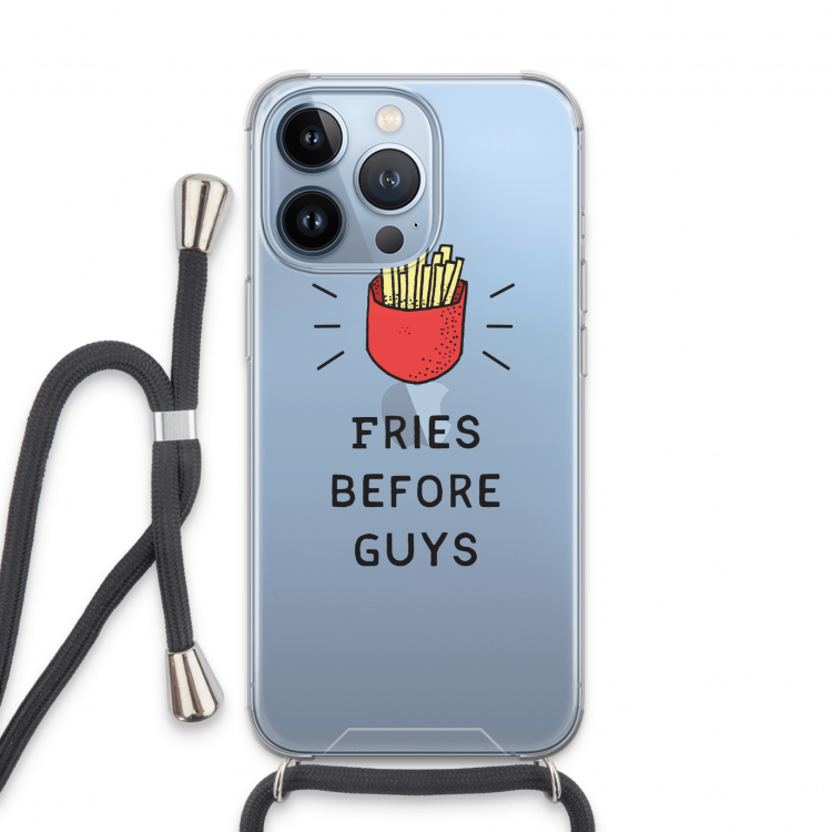 Fries before guys: iPhone 13 Pro Transparant Hoesje met koord