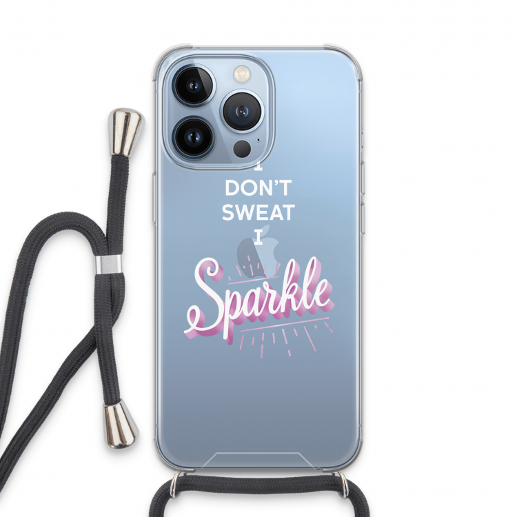 Sparkle quote: iPhone 13 Pro Transparant Hoesje met koord