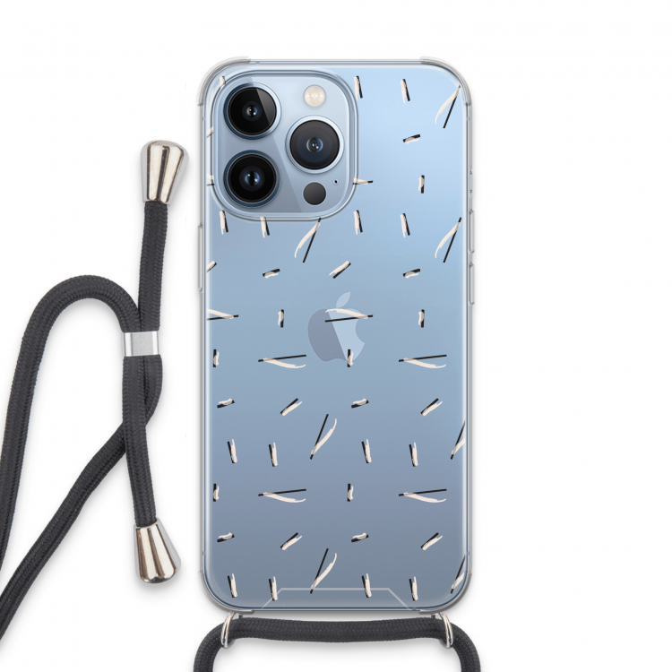 Hipster stripes: iPhone 13 Pro Transparant Hoesje met koord