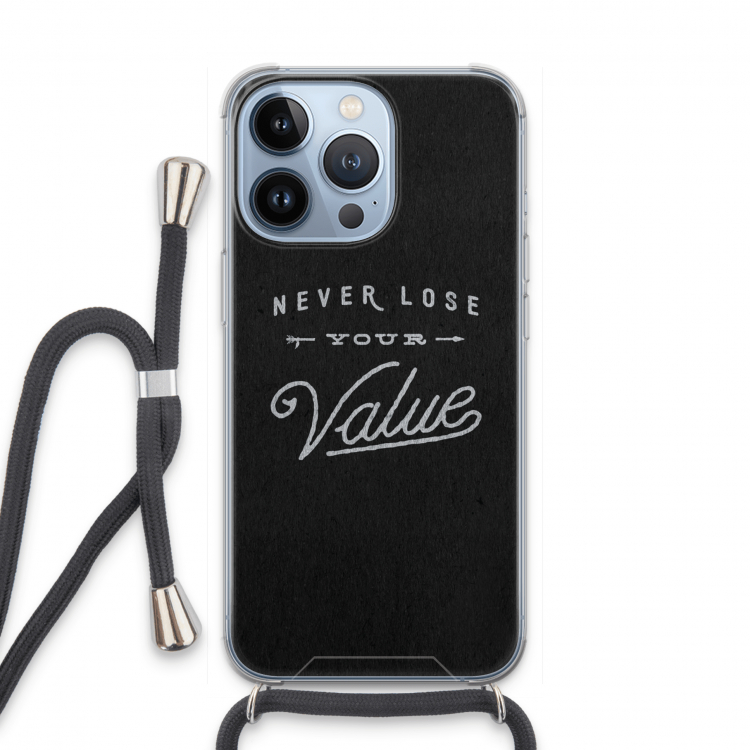 Never lose your value: iPhone 13 Pro Transparant Hoesje met koord