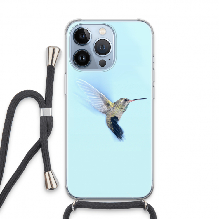 Kolibri: iPhone 13 Pro Transparant Hoesje met koord