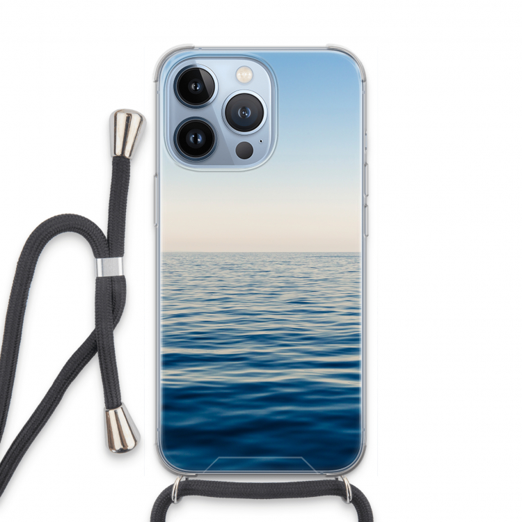 Water horizon: iPhone 13 Pro Transparant Hoesje met koord