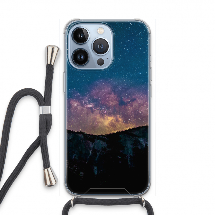 Travel to space: iPhone 13 Pro Transparant Hoesje met koord