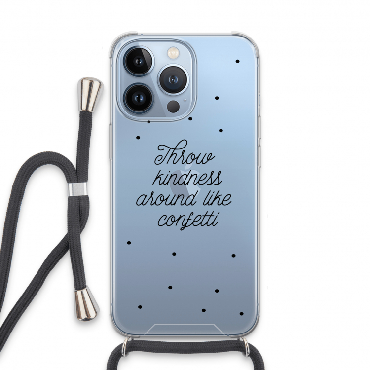Confetti: iPhone 13 Pro Transparant Hoesje met koord