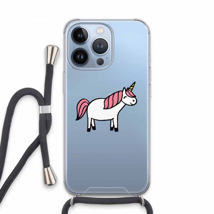 Eenhoorn: iPhone 13 Pro Transparant Hoesje met koord