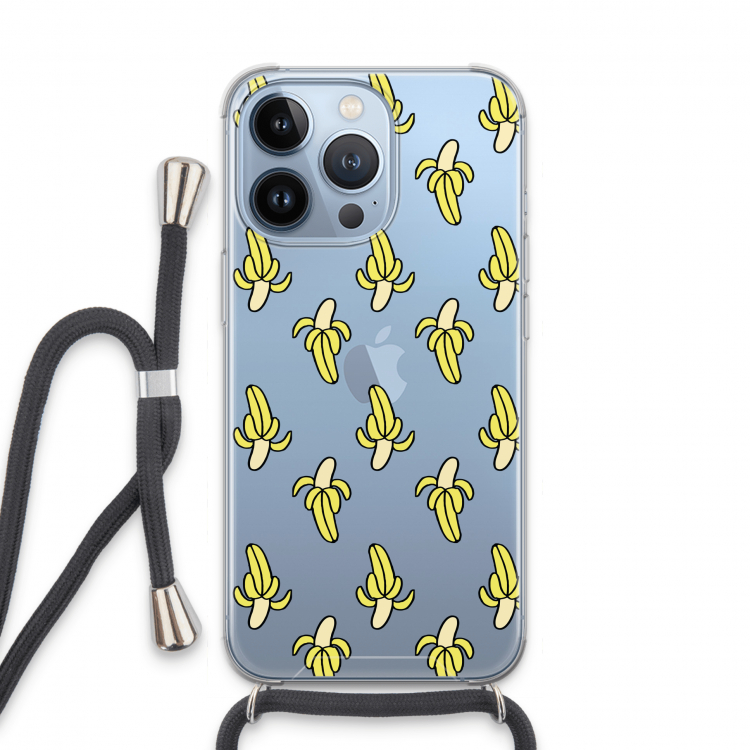 Bananas: iPhone 13 Pro Transparant Hoesje met koord