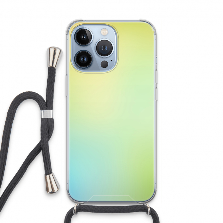 Minty mist pastel: iPhone 13 Pro Transparant Hoesje met koord