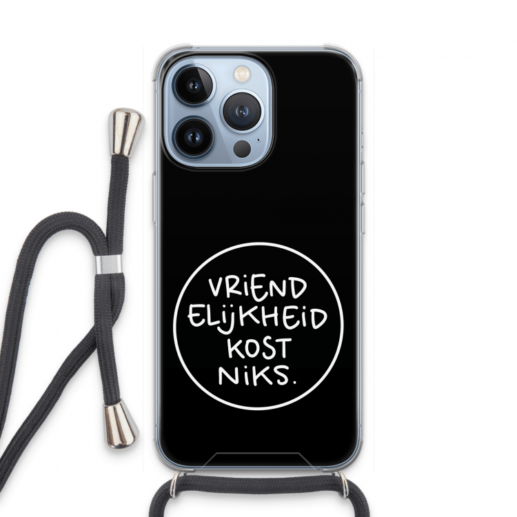 Vriendelijkheid: iPhone 13 Pro Transparant Hoesje met koord
