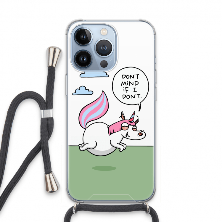 Unicorn: iPhone 13 Pro Transparant Hoesje met koord