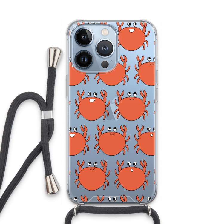 Krab: iPhone 13 Pro Transparant Hoesje met koord