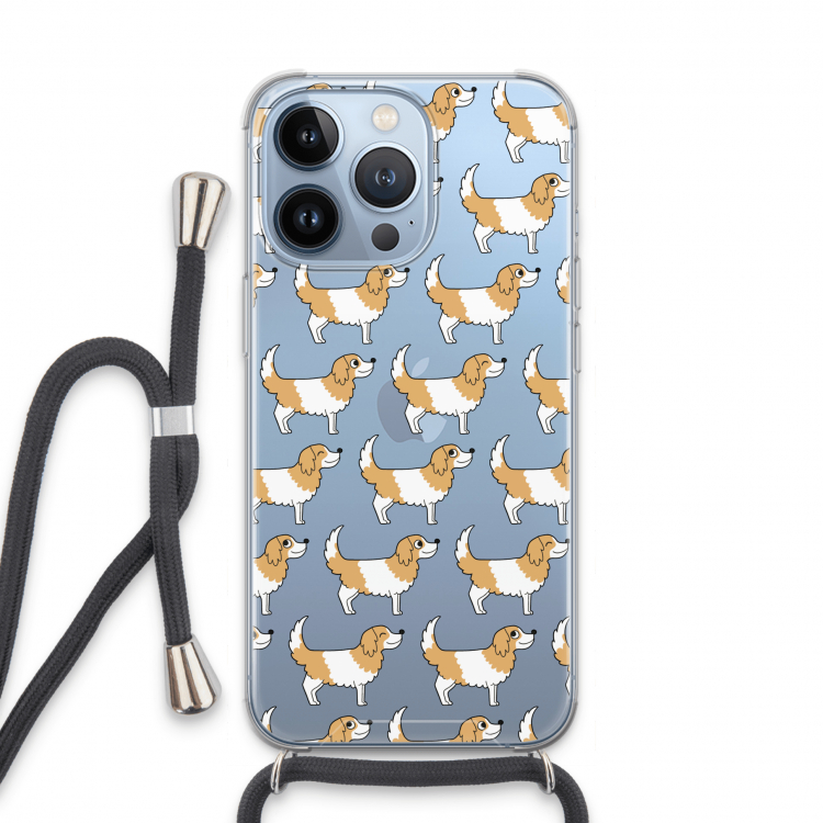 Doggy: iPhone 13 Pro Transparant Hoesje met koord