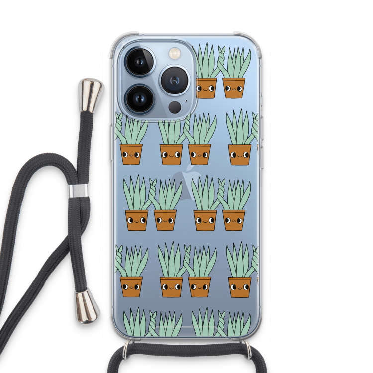 Sansevieria: iPhone 13 Pro Transparant Hoesje met koord