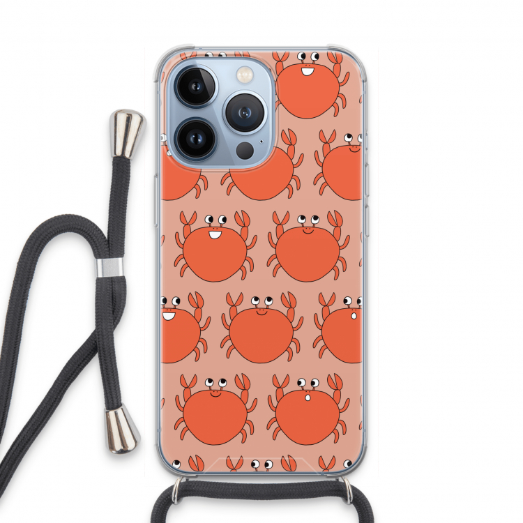 Krab: iPhone 13 Pro Transparant Hoesje met koord