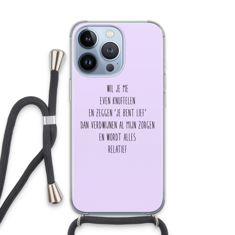Relatief: iPhone 13 Pro Transparant Hoesje met koord