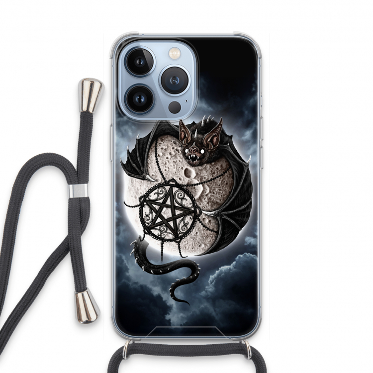 Volle maan: iPhone 13 Pro Transparant Hoesje met koord