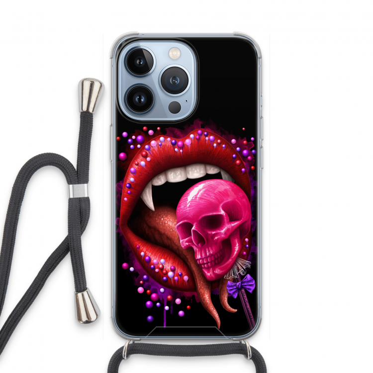 Dodelijk zoet: iPhone 13 Pro Transparant Hoesje met koord