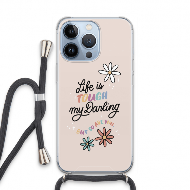 Tough Life: iPhone 13 Pro Transparant Hoesje met koord