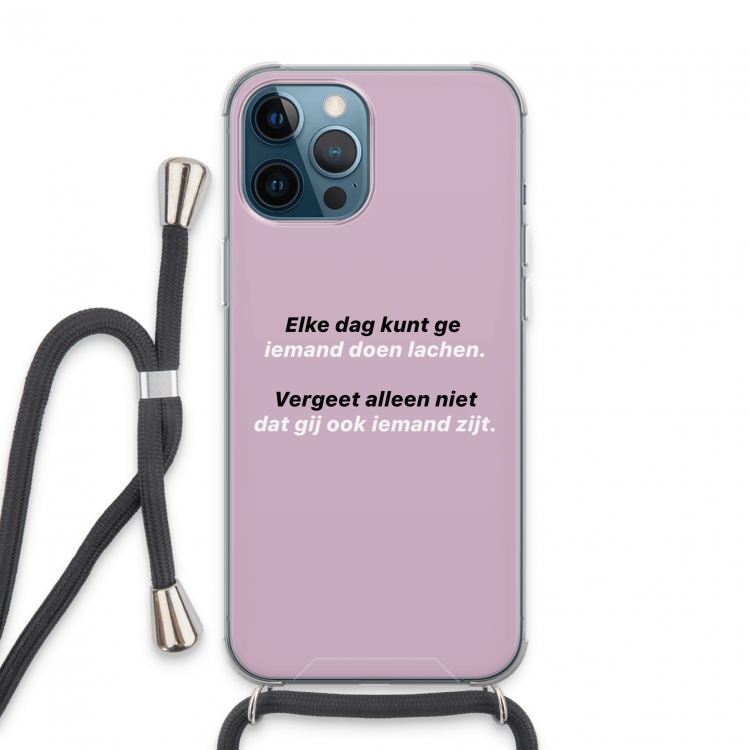 gij zijt ook iemand: iPhone 13 Pro Max Transparant Hoesje met koord
