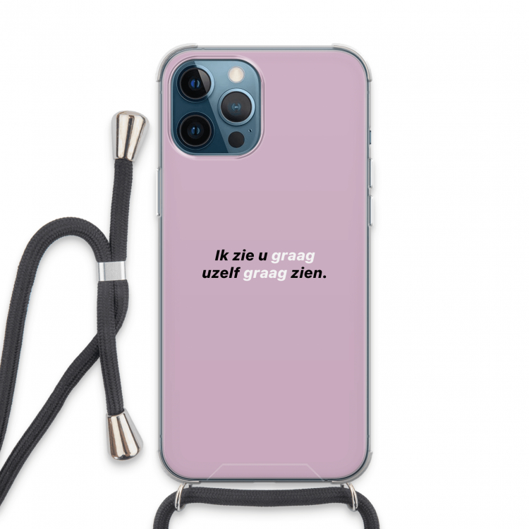 uzelf graag zien: iPhone 13 Pro Max Transparant Hoesje met koord