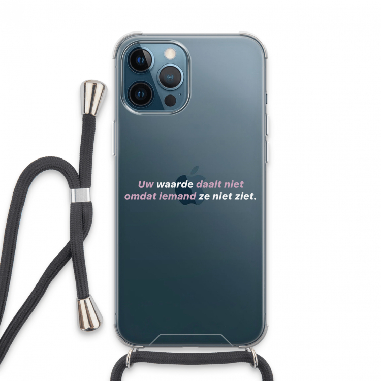 uw waarde daalt niet: iPhone 13 Pro Max Transparant Hoesje met koord