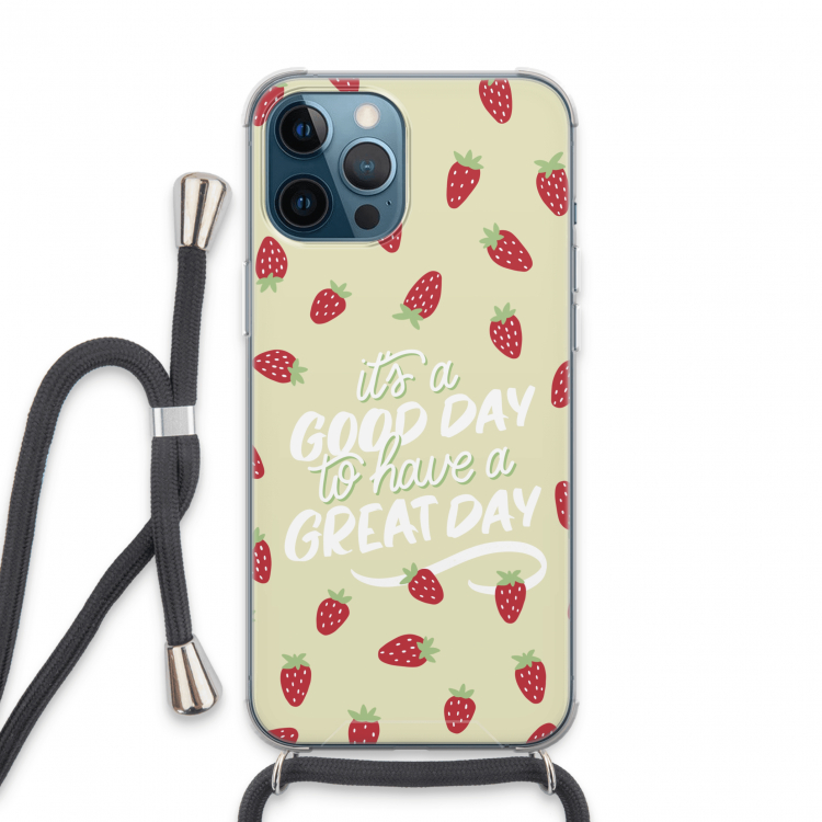 Don't forget to have a great day: iPhone 13 Pro Max Transparant Hoesje met koord