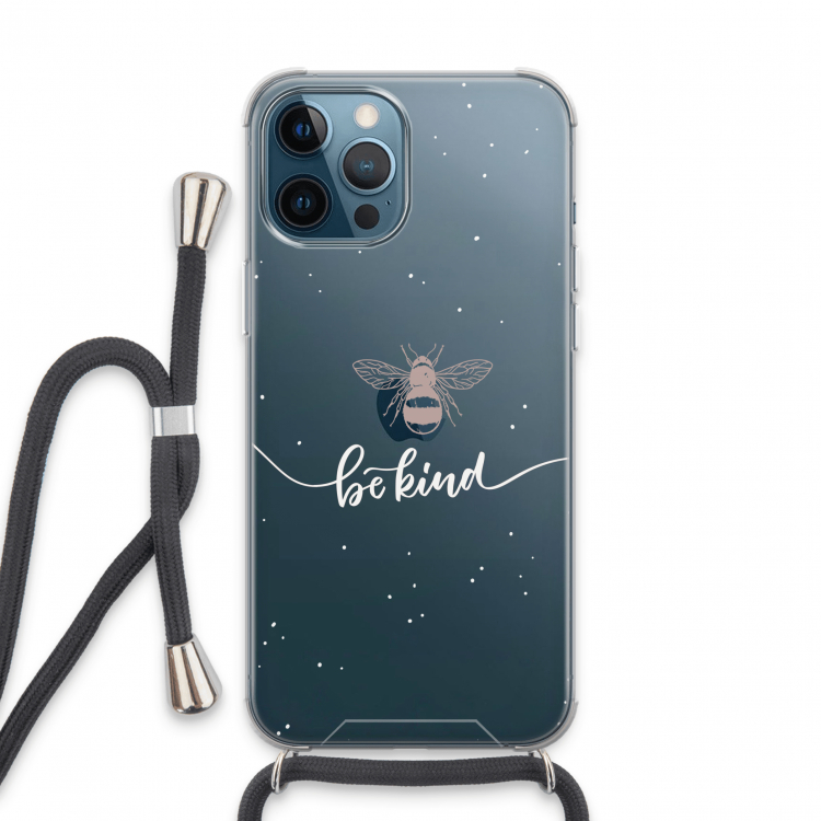 Be(e) kind: iPhone 13 Pro Max Transparant Hoesje met koord