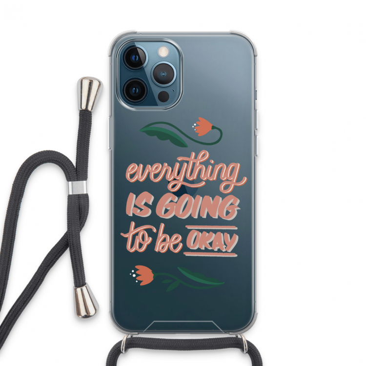 Optimistic flower girl: iPhone 13 Pro Max Transparant Hoesje met koord
