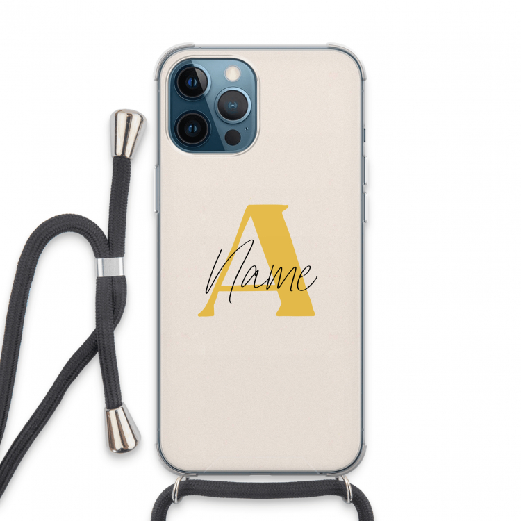 Amber Script: iPhone 13 Pro Max Transparant Hoesje met koord