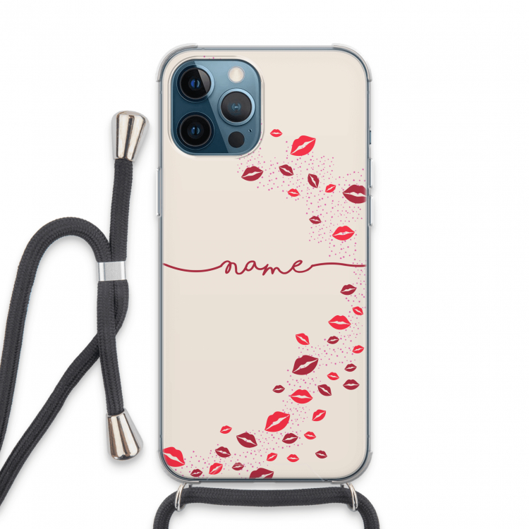 Kusjes: iPhone 13 Pro Max Transparant Hoesje met koord
